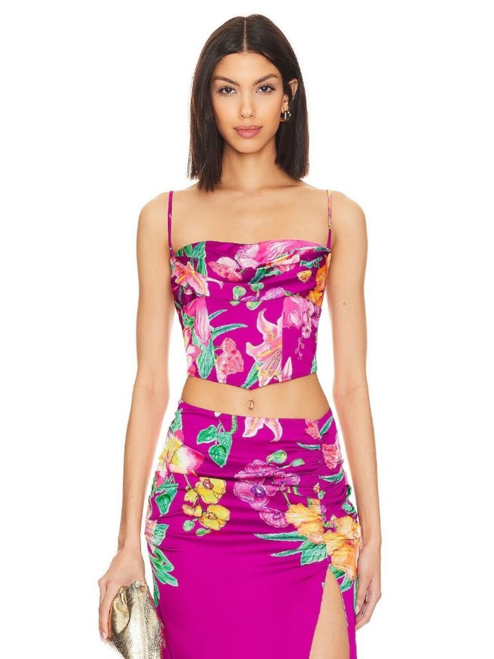 Rococo Sand Megan Crop Top Purple Womens Size Small